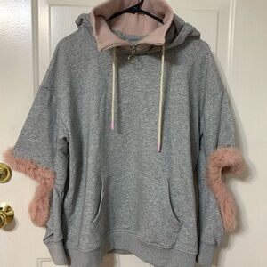 Cozy Gray and Pink Women's Hoodie